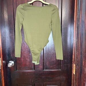 Olive Green Long Sleeve Bodysuit